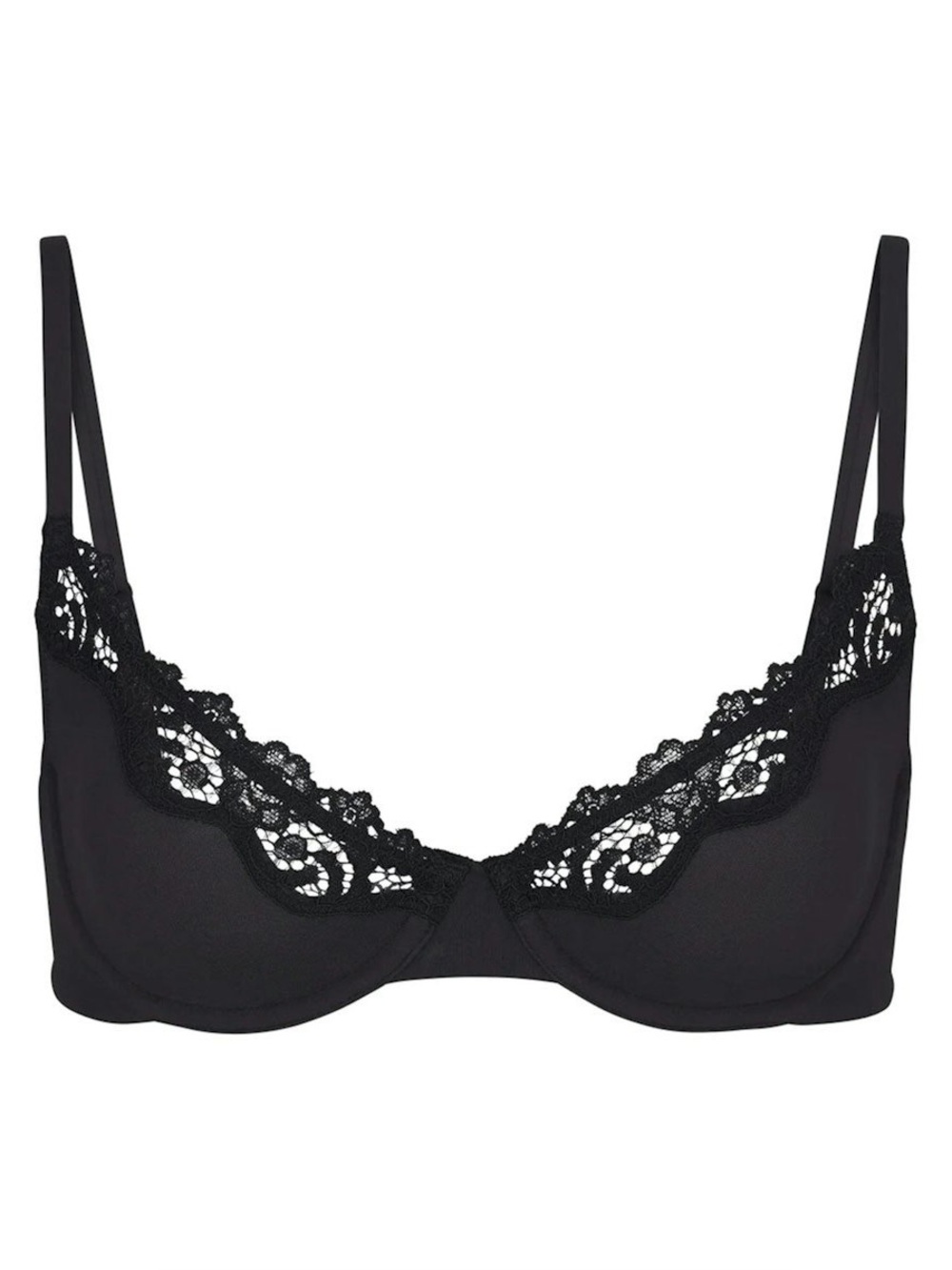 Fits Everybody Lace Underlined bra SKIMS Black Lace Underwire Bra